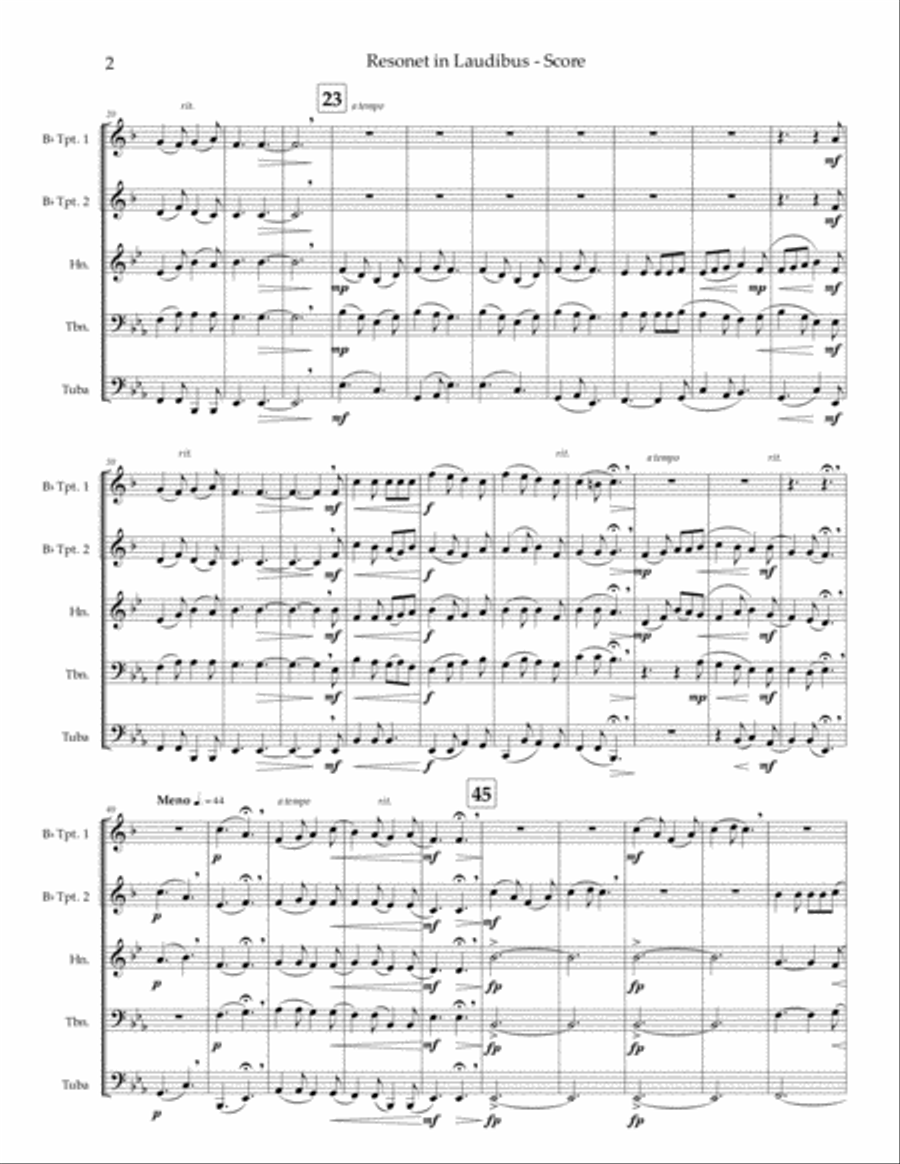 Resonet in Laudibus ("Joseph Dearest, Joseph Mine") - brass quintet image number null