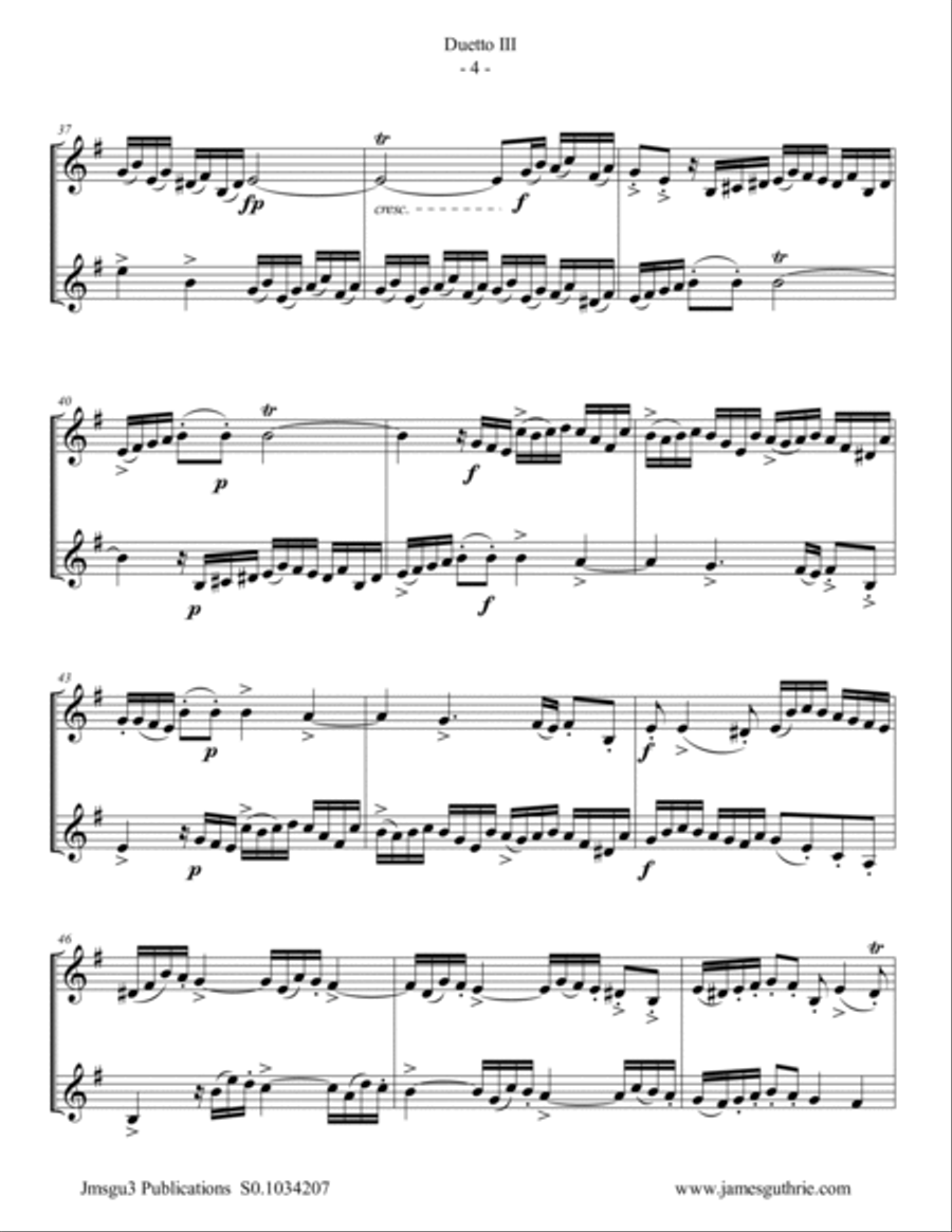 Quantz: Duetto Op. 2 No. 3 for Violin Duo String Duet scores gallery preview page 4