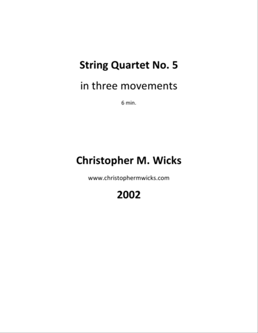 String Quartet No. 5 String Quartet scores gallery preview page 1