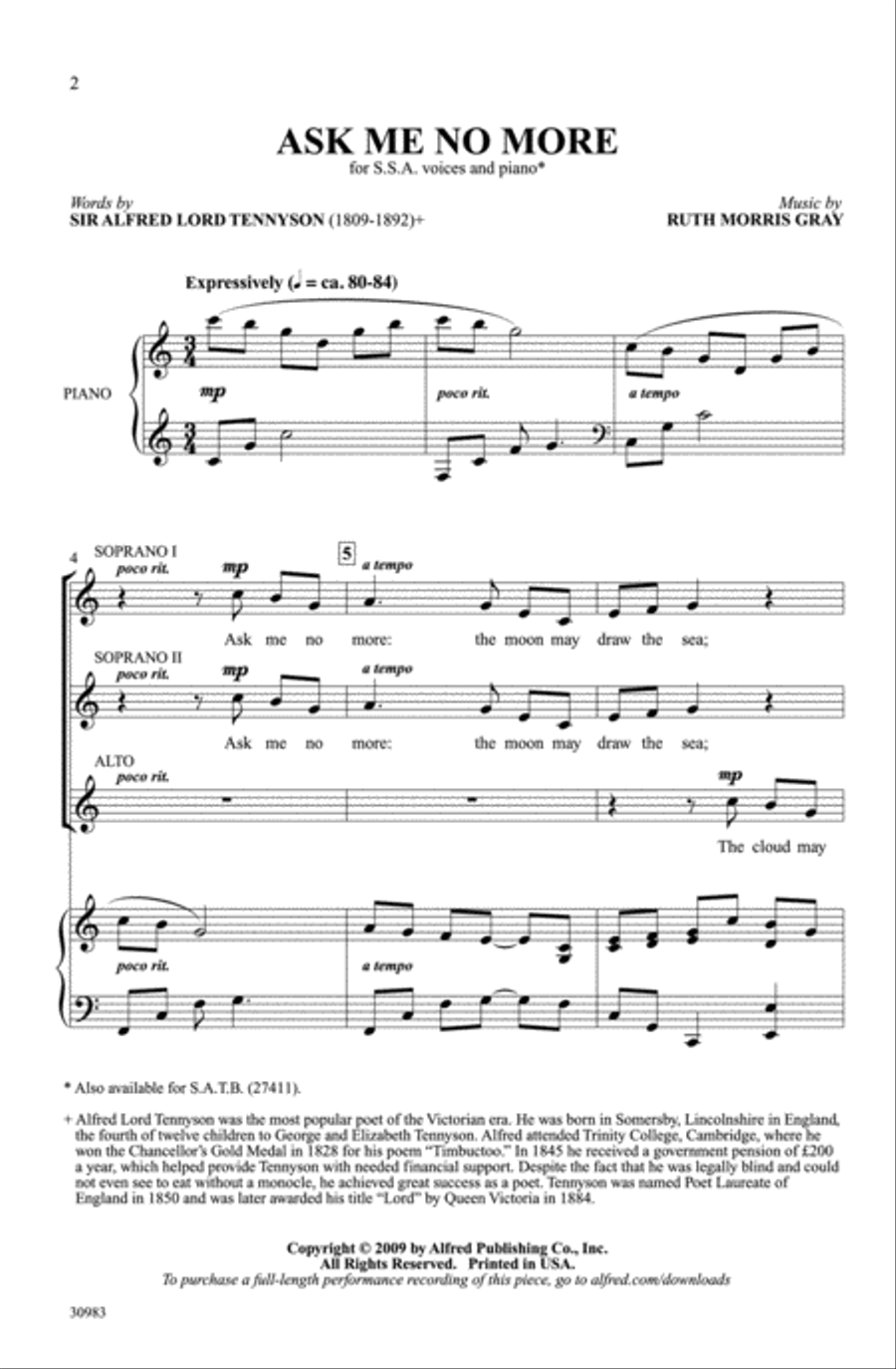 Ask Me No More Women's Choir scores gallery preview page 2