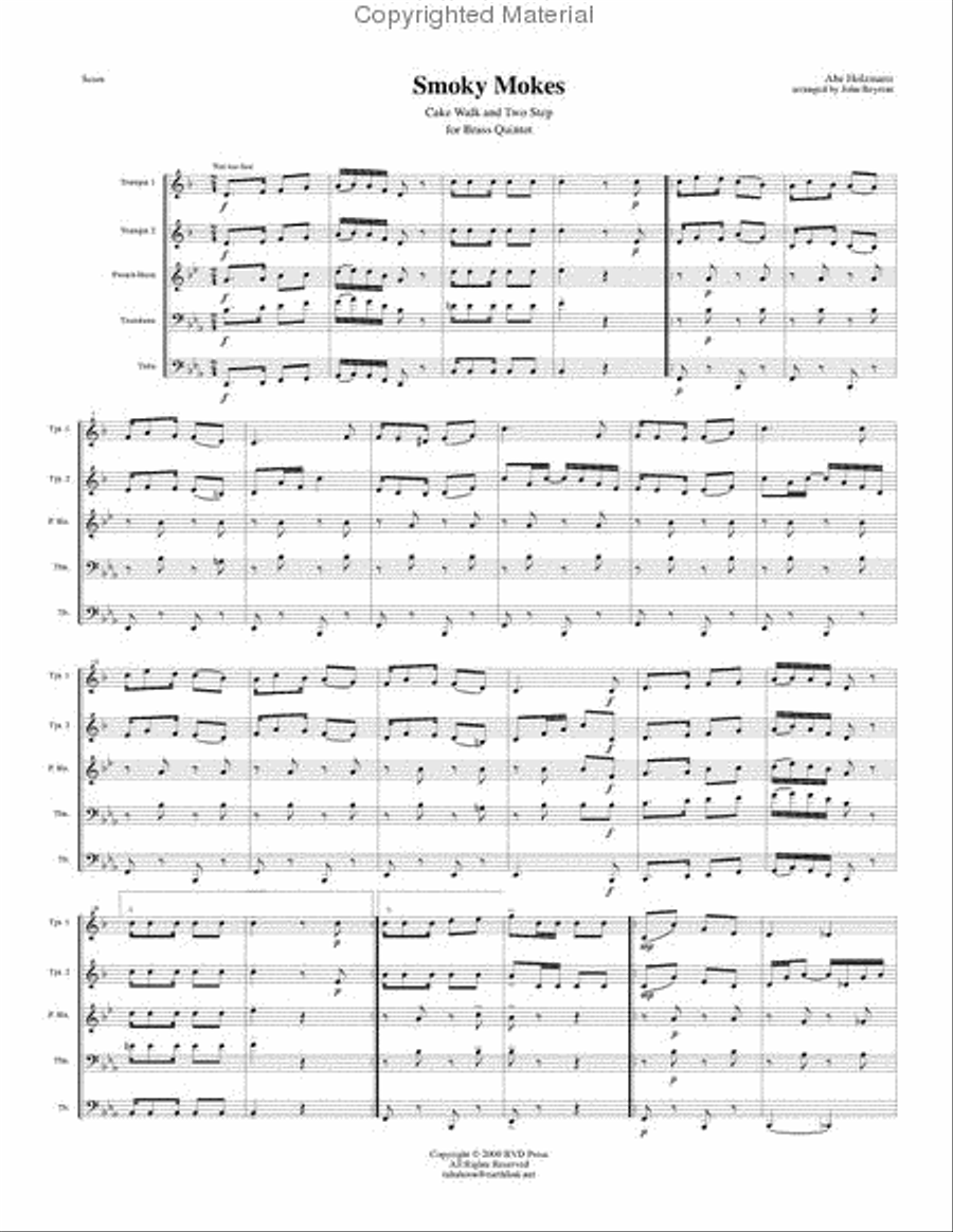 Smoky Mokes Brass Quintet scores gallery preview page 2