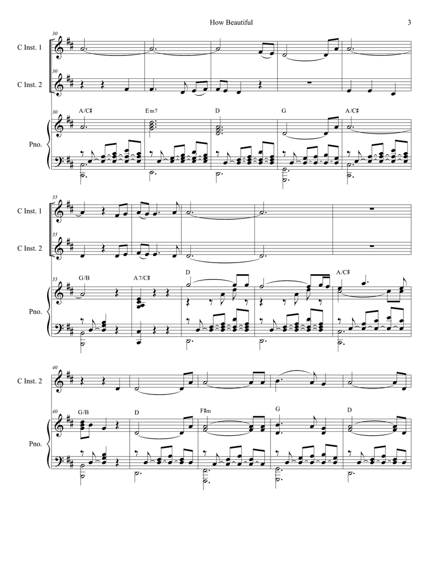 How Beautiful Flute scores gallery preview page 3