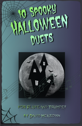 Book cover for 10 Spooky Halloween Duets for Flute and Trumpet