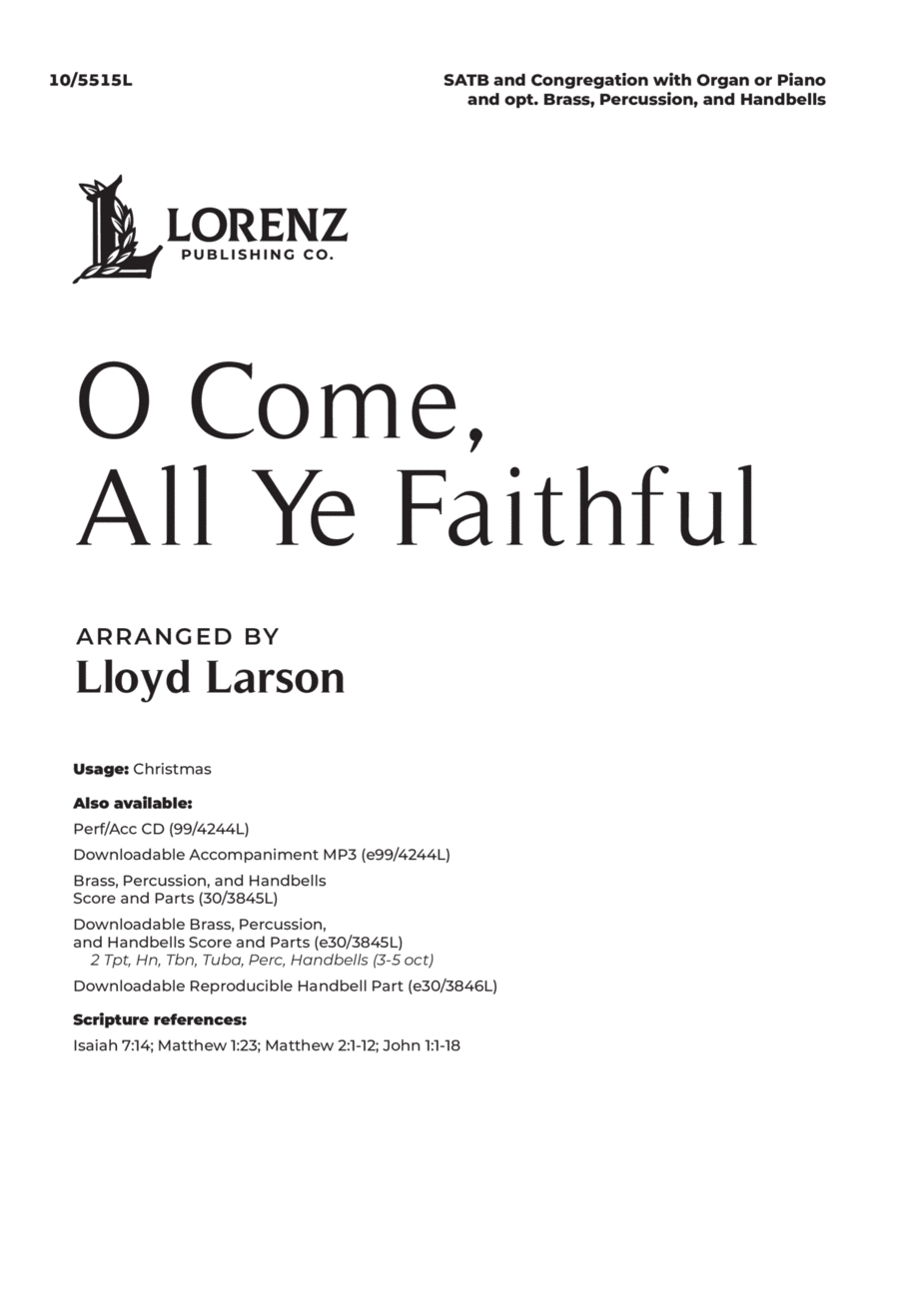 O Come, All Ye faithful 4-Part scores gallery preview page 1