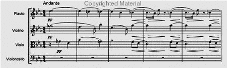 Quartet in E-flat major Flute scores gallery preview page 3