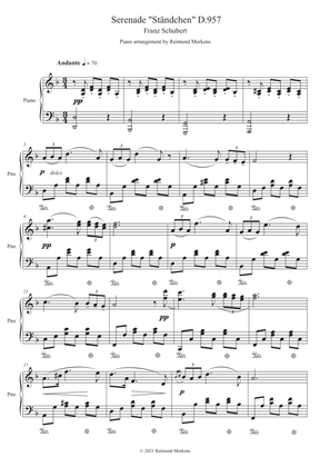 Book cover for F. Schubert - Serenade D.957 - Piano solo arrangement