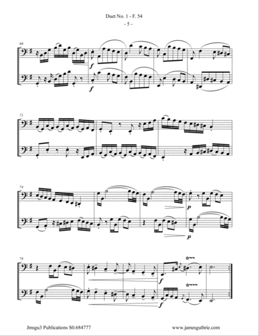 WF Bach: The Six Duets Complete for Cello Duo String Duet scores gallery preview page 5