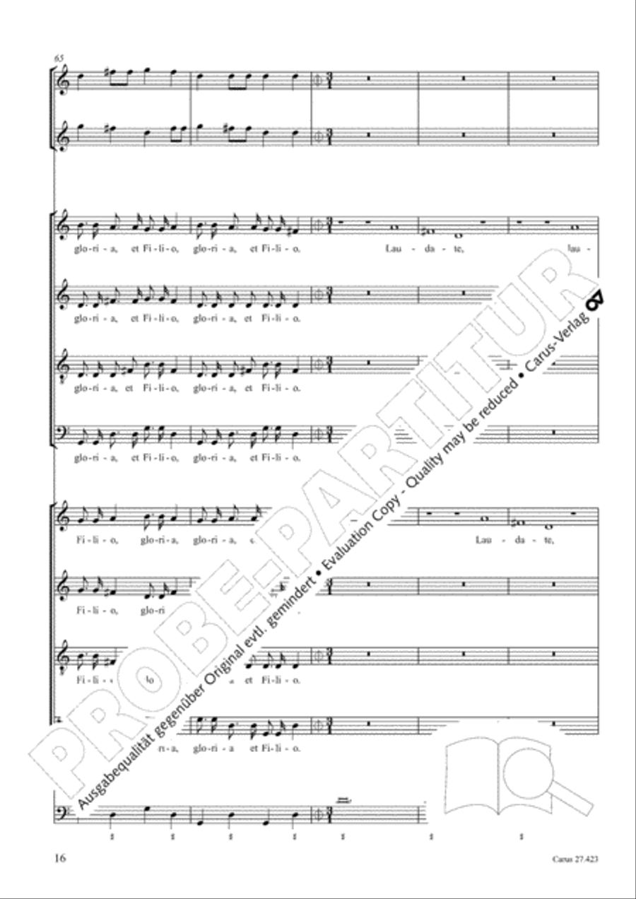 Laudate Dominum Secondo 4-Part scores gallery preview page 17