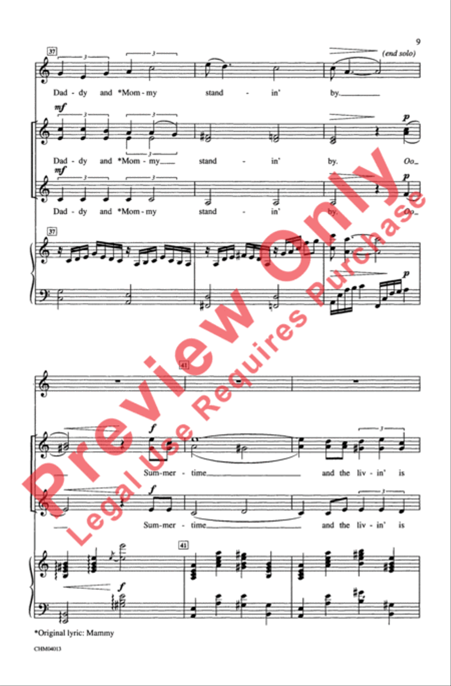 Summertime (from Porgy and Bess) Women's Choir scores gallery preview page 9