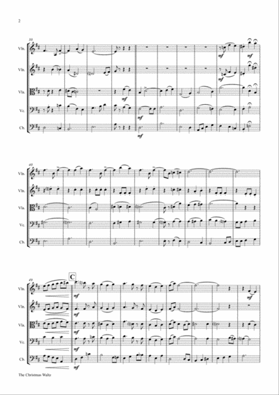 The Christmas Waltz String Quartet scores gallery preview page 2