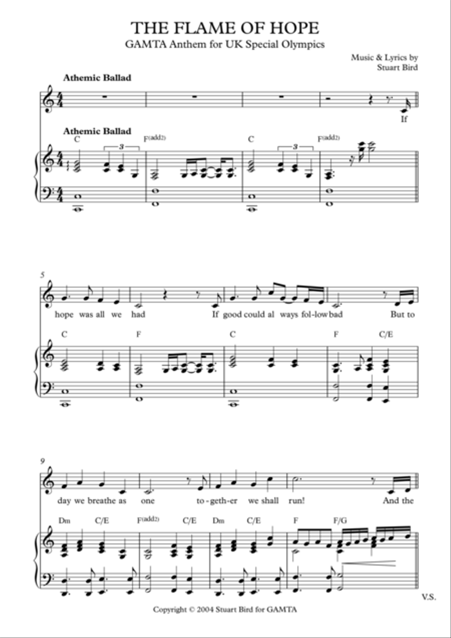 The Flame of Hope The Flame of Hope Voice scores gallery preview page 1