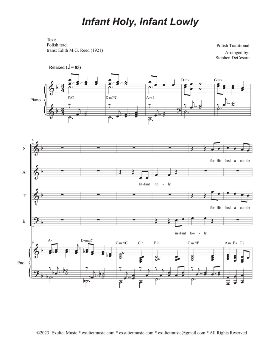 Infant Holy, Infant Lowly (SATB)