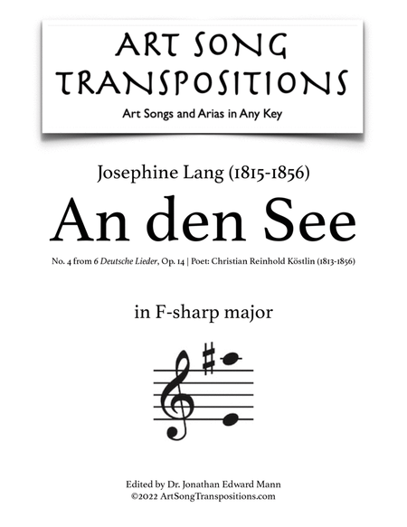 LANG: And den See, Op. 14 no. 4 (transposed to F-sharp major)