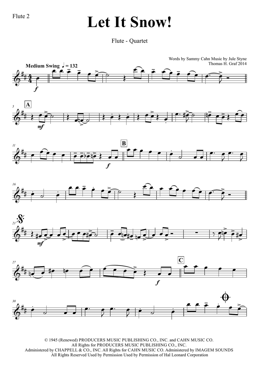 Let It Snow! Let It Snow! Let It Snow! Flute Quartet scores gallery preview page 6