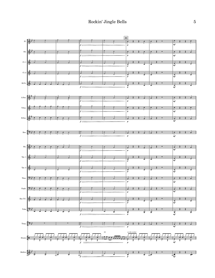 Rockin’ Jingle Bells Concert Band scores gallery preview page 6