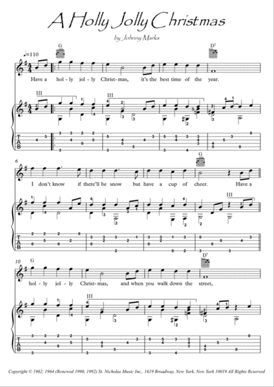 A Holly Jolly Christmas Electric Guitar scores gallery preview page 1