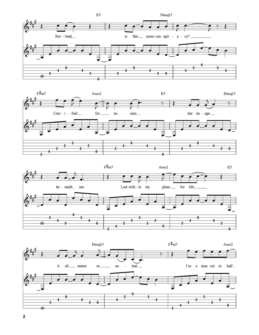 Cemetery Gates Acoustic Guitar scores gallery preview page 2