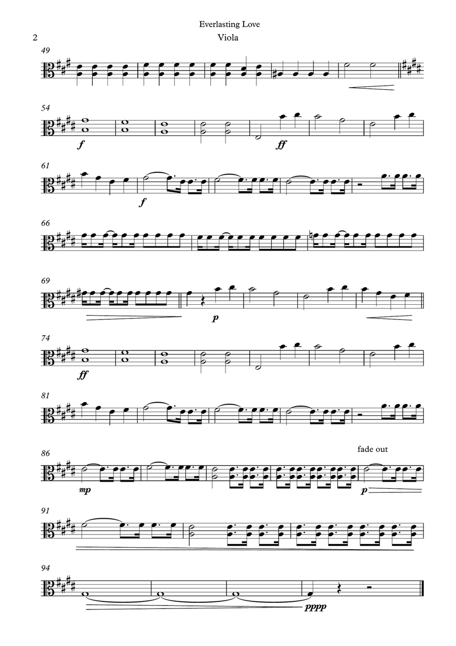 Everlasting Love String Quartet scores gallery preview page 6