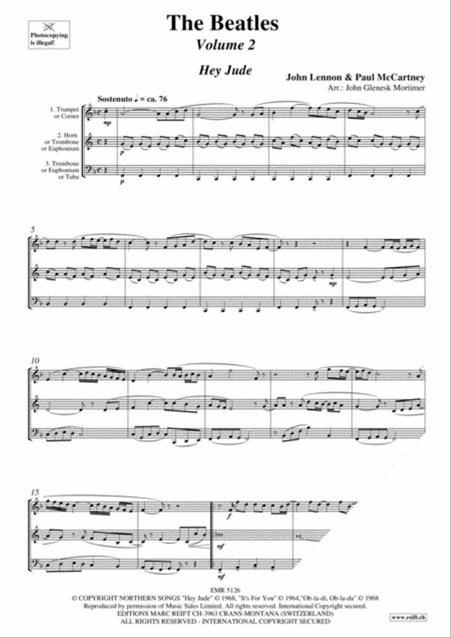 The Beatles Volume 2 The Beatles Volume 2 Brass Trio scores gallery preview page 3