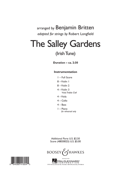 The Salley Gardens - Conductor Score (Full Score)