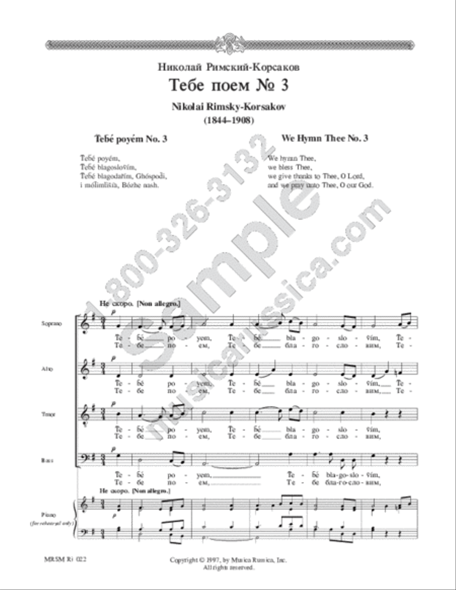 We Hymn Thee No. 3 4-Part scores gallery preview page 2