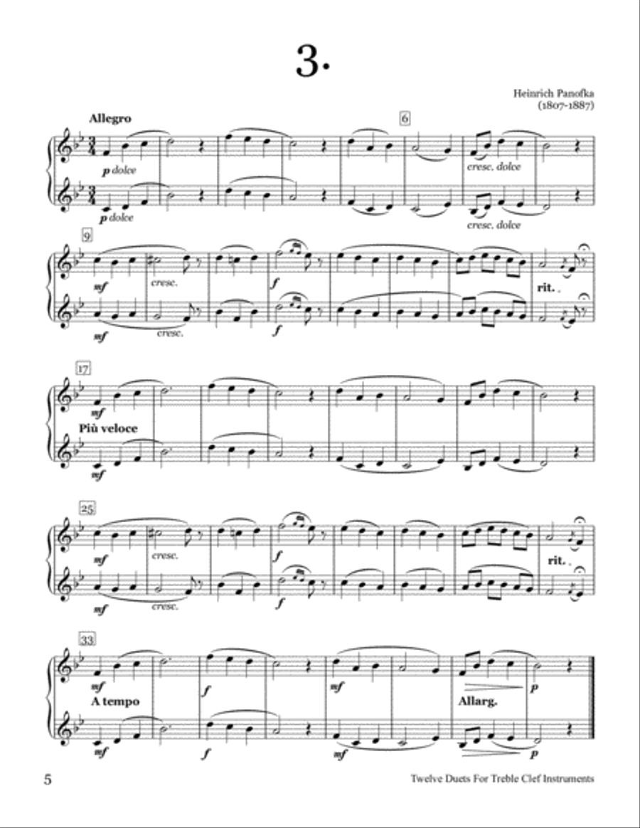 12 Duets based on 19th Century Vocalises (Treble Clef Instruments) Woodwind Ensemble scores gallery preview page 6