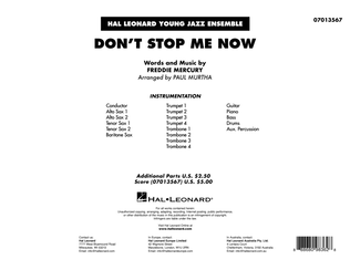 Don't Stop Me Now (arr. Paul Murtha) - Conductor Score (Full Score)