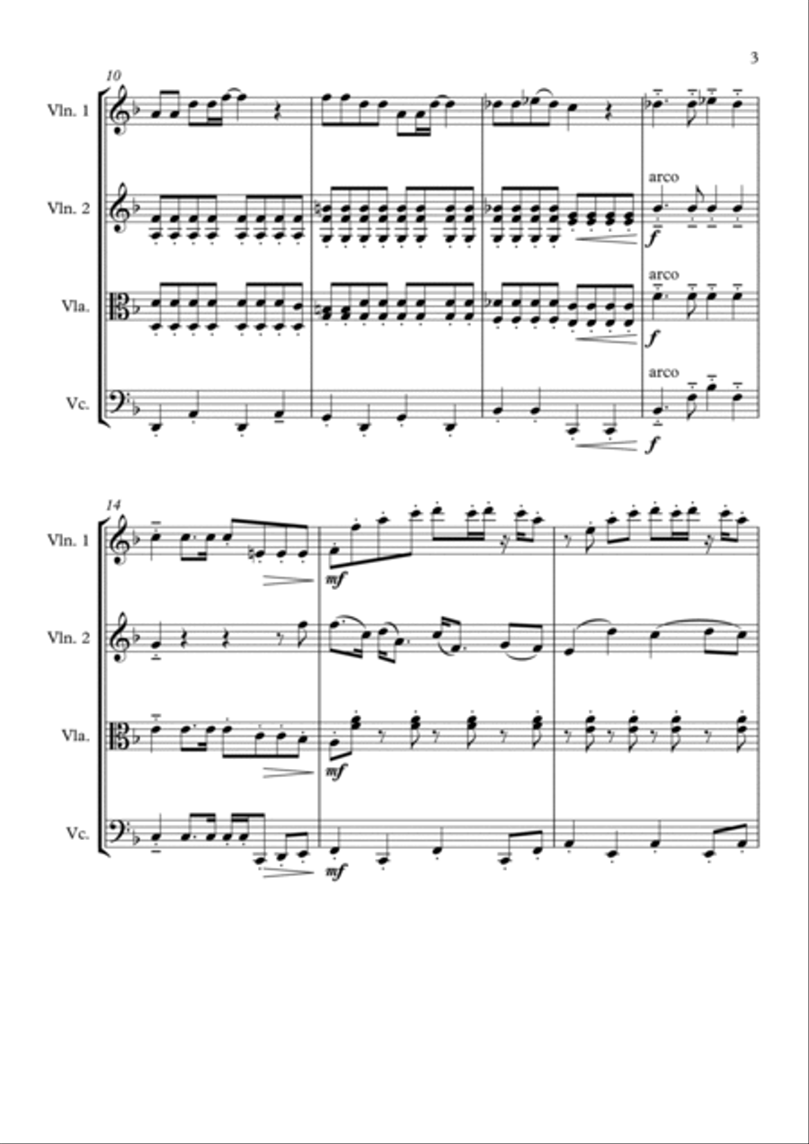 Tie A Yellow Ribbon Round The Ole Oak Tree String Quartet scores gallery preview page 3