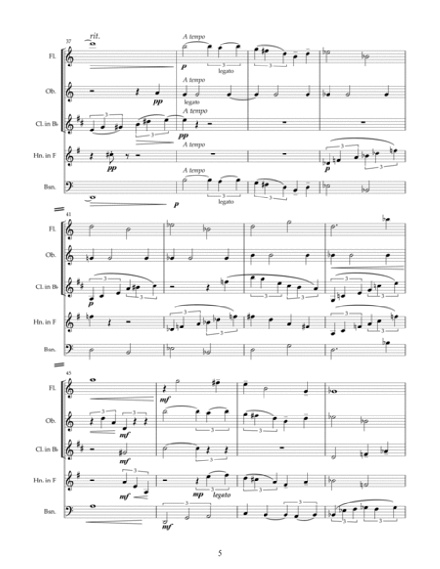 Woodwind Quintet No. 1 Woodwind Quintet scores gallery preview page 5