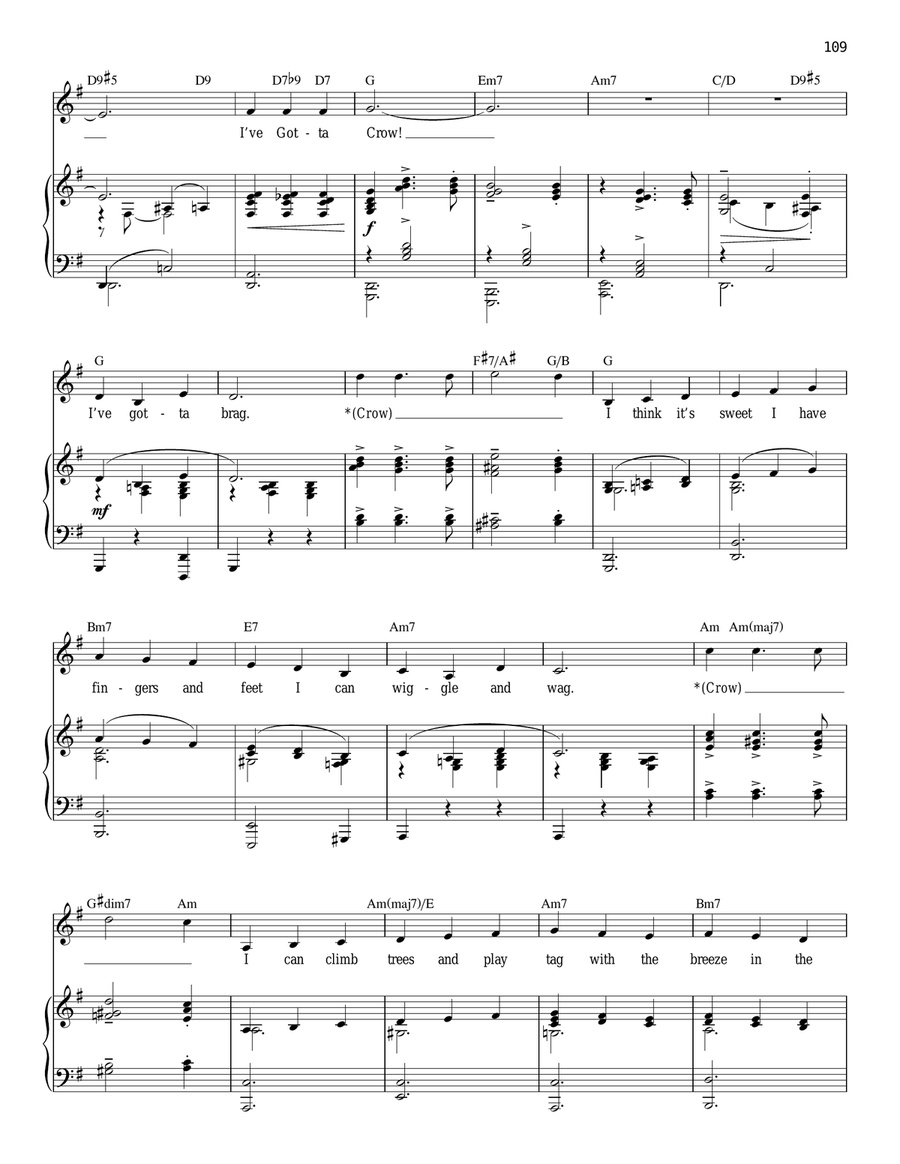 I've Gotta Crow Piano, Vocal scores gallery preview page 2