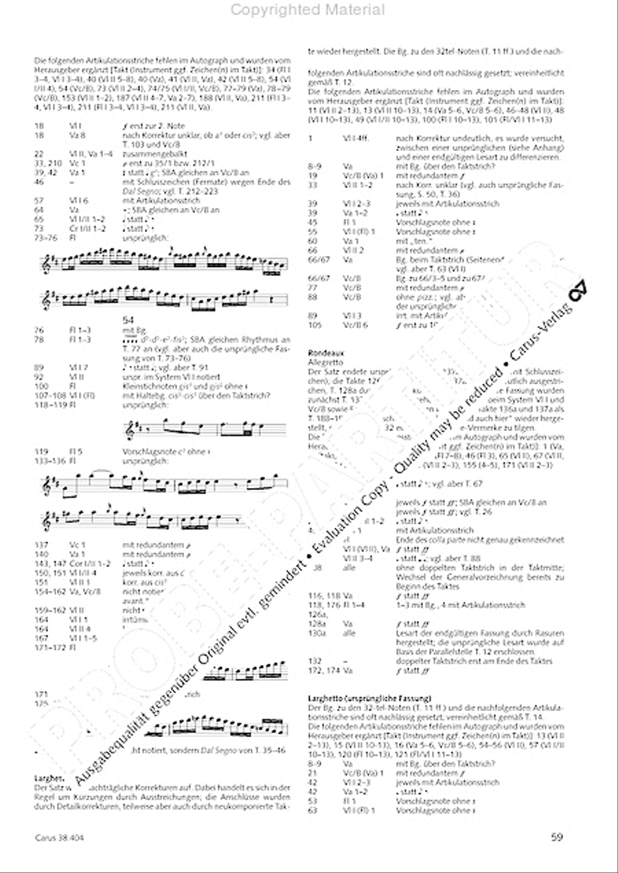 Concerto for Flute in D major (Concerto per il Flauto traverso in D / Flotenkonzert in D) Flute Solo scores gallery preview page 61