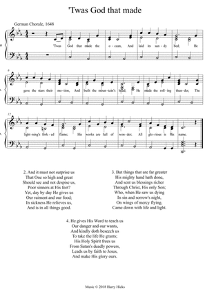 'Twas God that made the ocean. A new tune to a wonderful old hymn.
