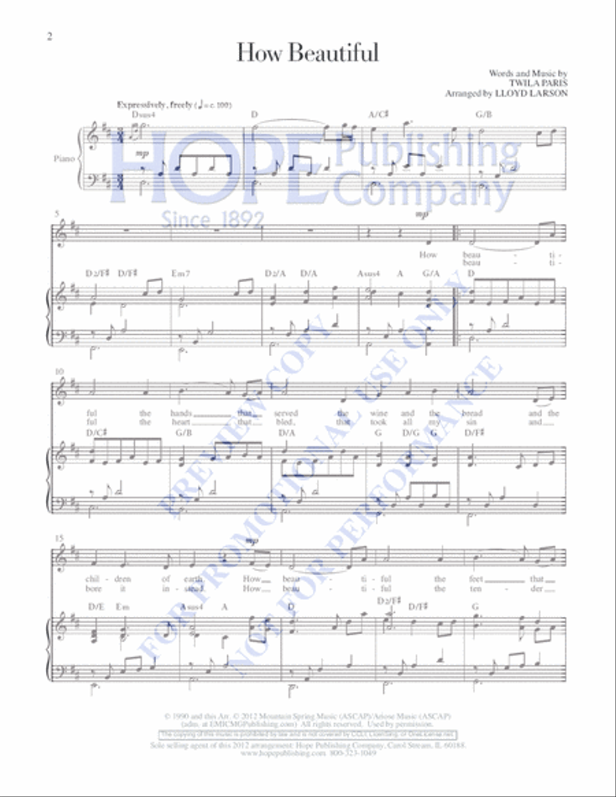 How Beautiful Choir scores gallery preview page 2