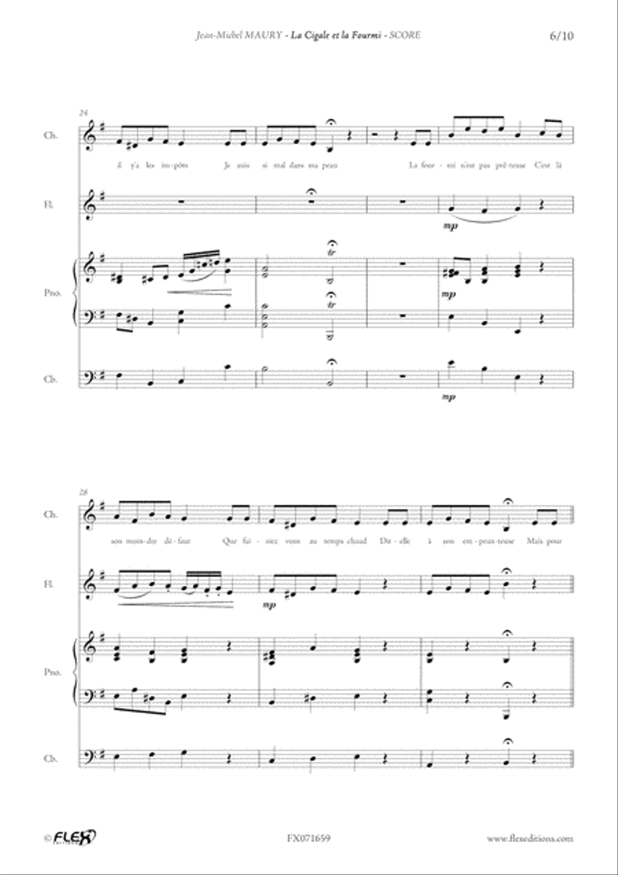 La Cigale et la Fourmi La Cigale et la Fourmi Children's Choir scores gallery preview page 6