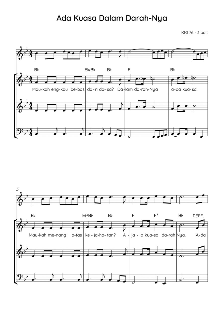 Power in the Blood - Score Only Chamber Music scores gallery preview page 1