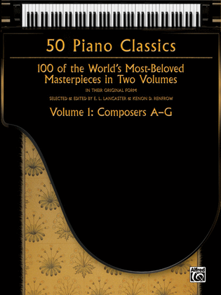 Book cover for 50 Piano Classics -- Composers A-G, Volume 1