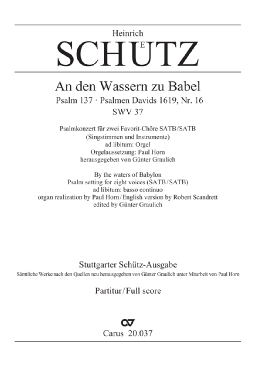 An den Wassern zu Babel sassen wir 4-Part scores gallery preview page 2