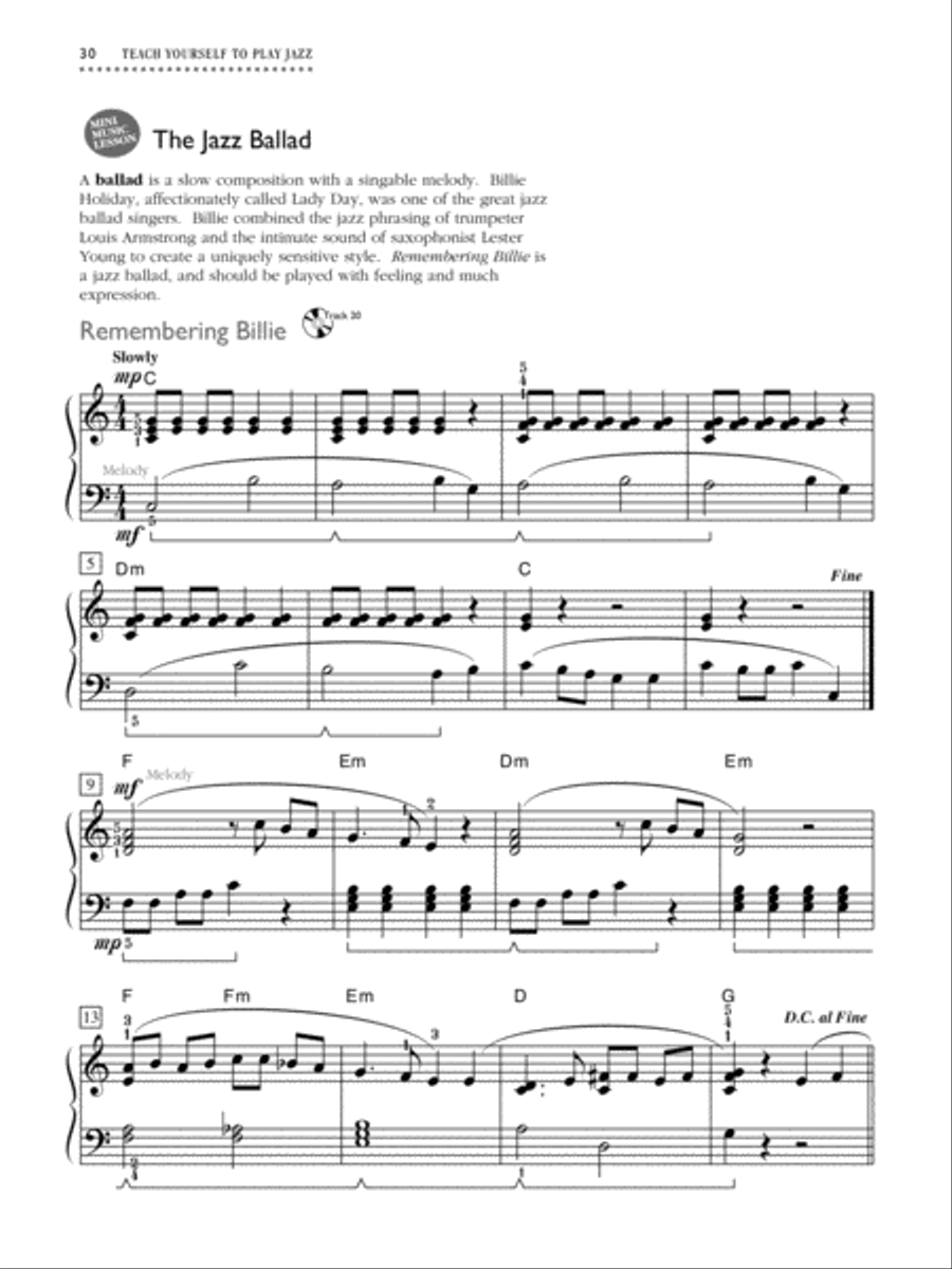 Alfred's Teach Yourself To Play Jazz at the Keyboard - Book/digital audio Piano Method scores gallery preview page 10