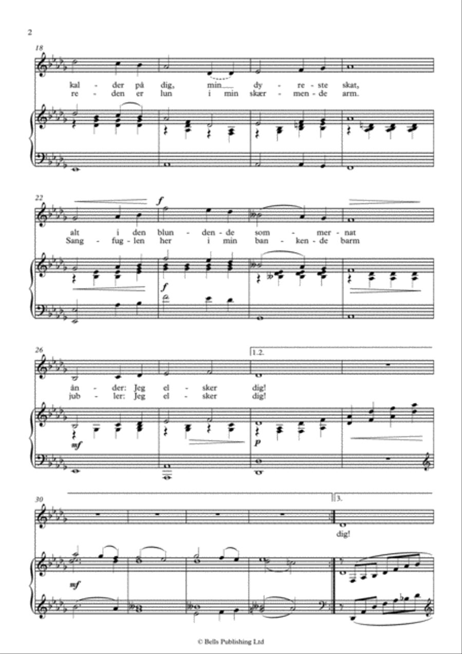 I de lyse naetter (D-flat Major) Voice Solo scores gallery preview page 2