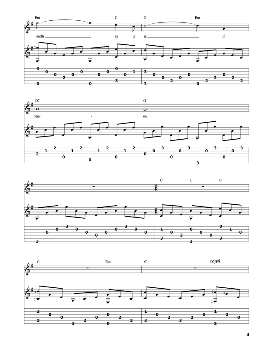 The Lord's Prayer Acoustic Guitar scores gallery preview page 3