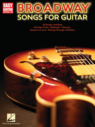 Book cover for Broadway Songs for Guitar – Easy Guitar with Notes & Tab