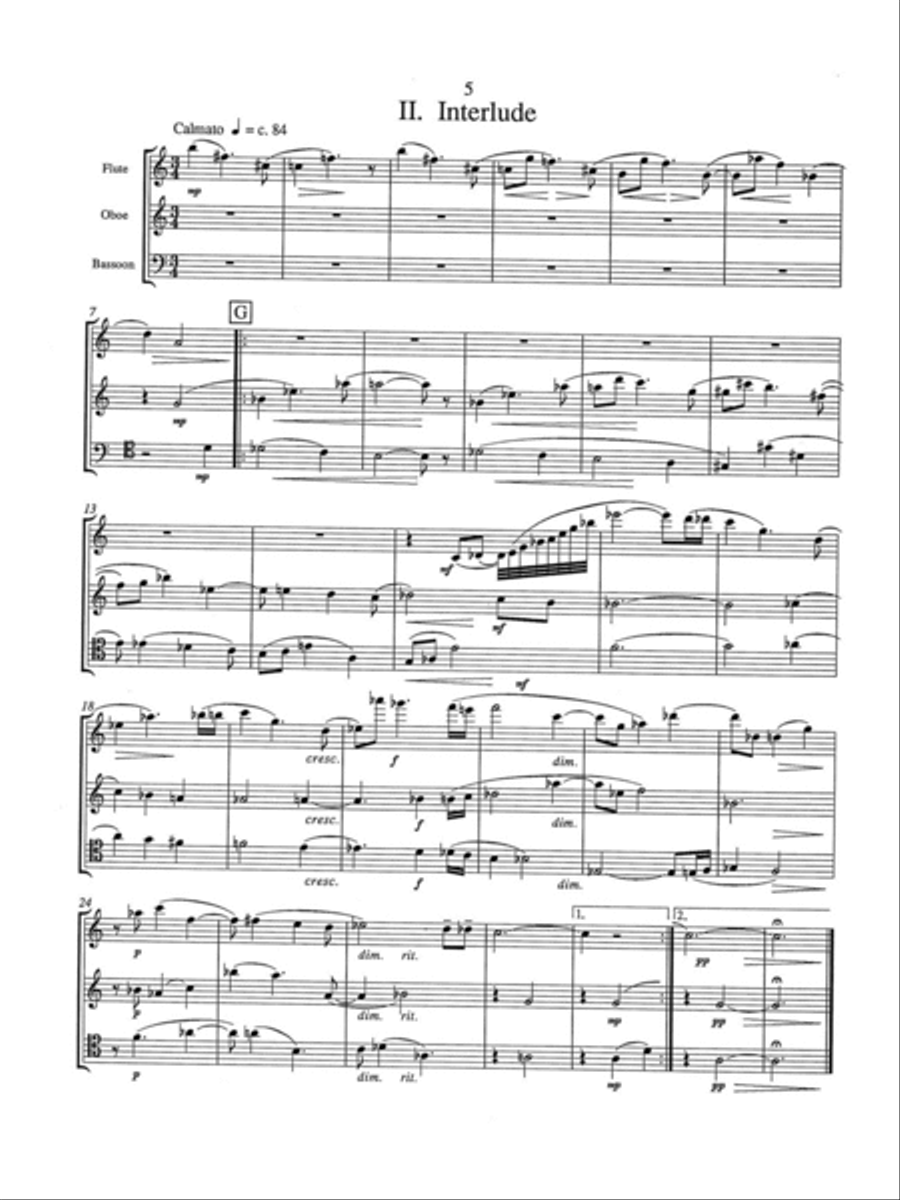 Three Movements for Flute, Oboe and Bassoon Bassoon scores gallery preview page 3