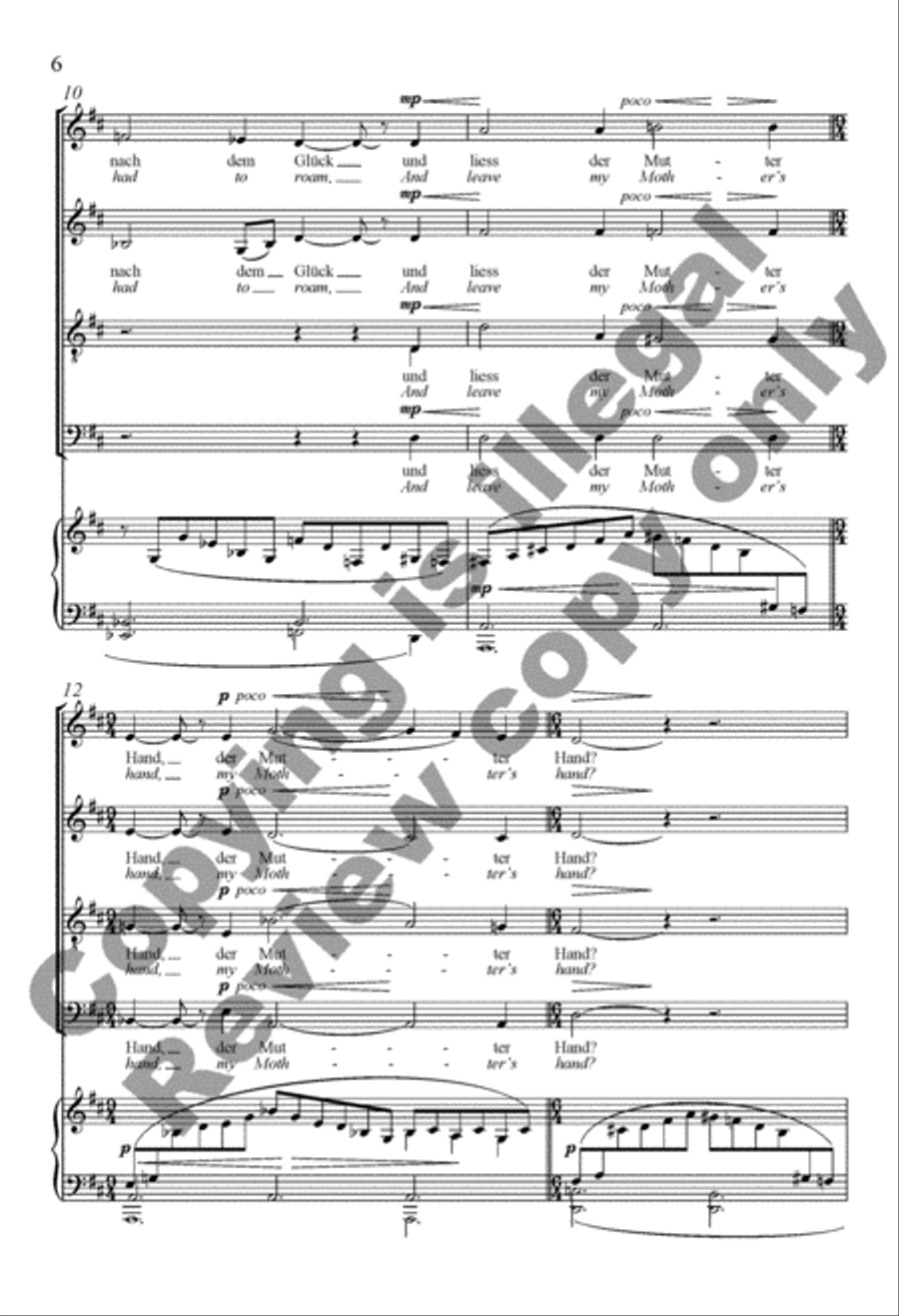 O wüsst’ ich doch den Weg zurück (O That I Knew the Way Back Home) 4-Part scores gallery preview page 17