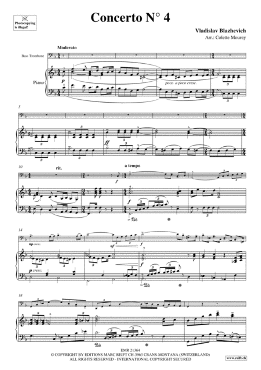 Concerto No. 4 Bass Trombone scores gallery preview page 3