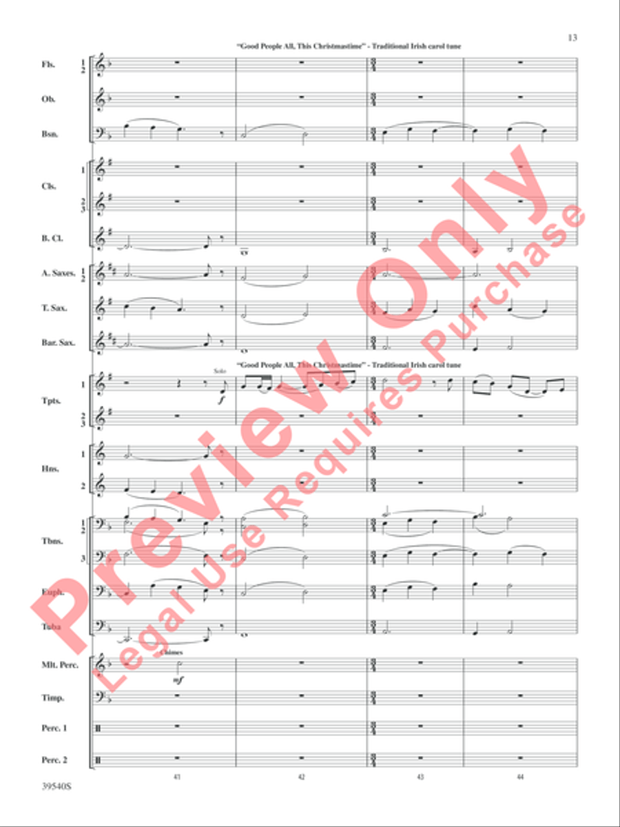 Carols from the British Isles Concert Band scores gallery preview page 14