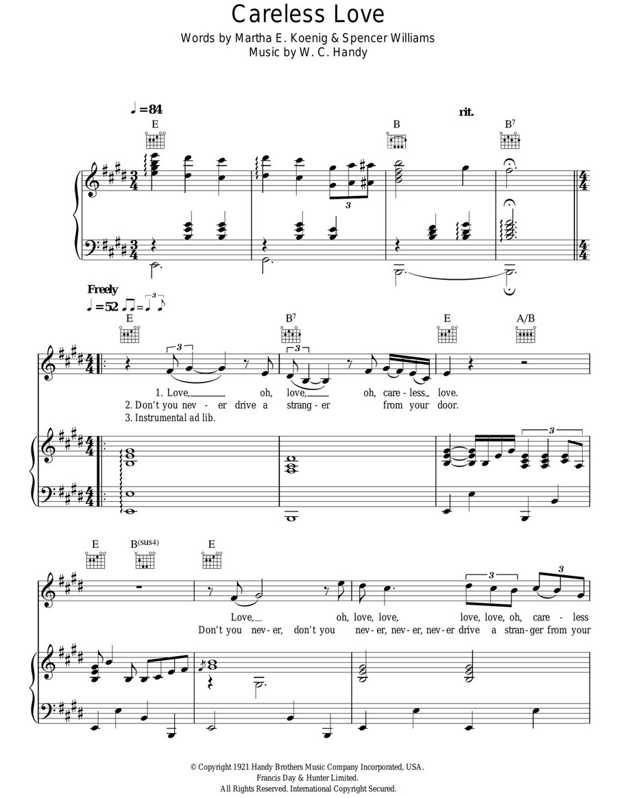 Careless Love Guitar scores gallery preview page 1