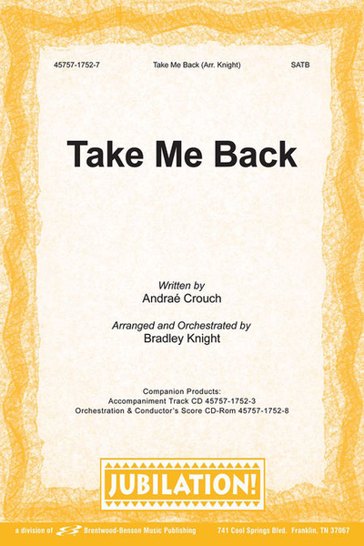 Take Me Back (Split Track Accompaniment CD)
