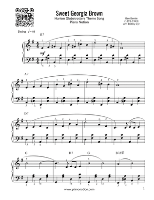 Sweet Georgia Brown - Harlem Globetrotters Theme (Piano Solo)