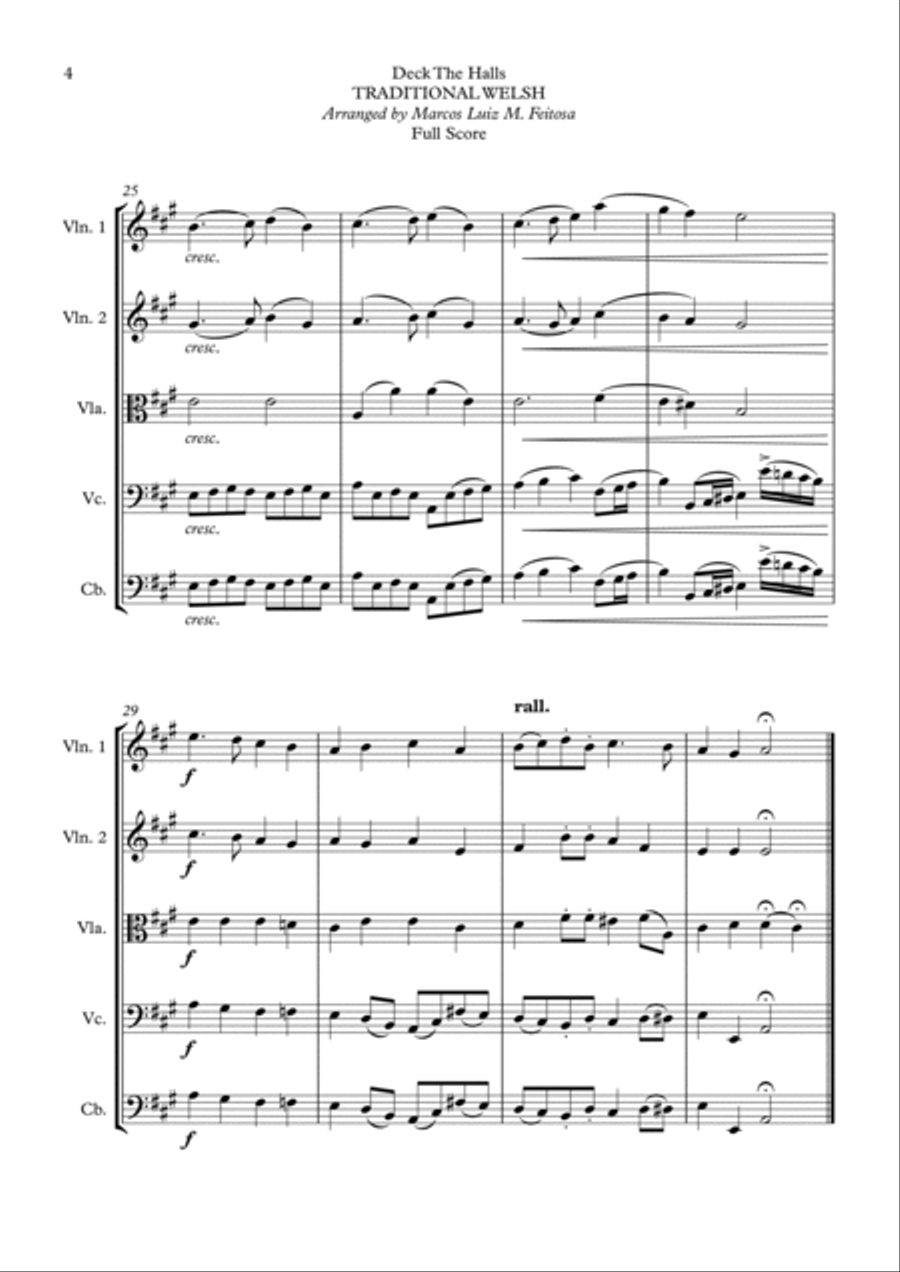 Deck The Halls - String Ensemble Cello scores gallery preview page 6