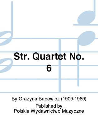 Book cover for Str. Quartet No. 6